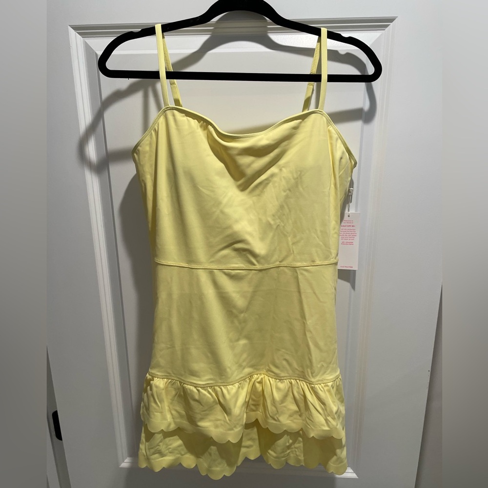 Lilly Pulitzer Meisha Yellow Spaghetti-Strap Ruffled Dress